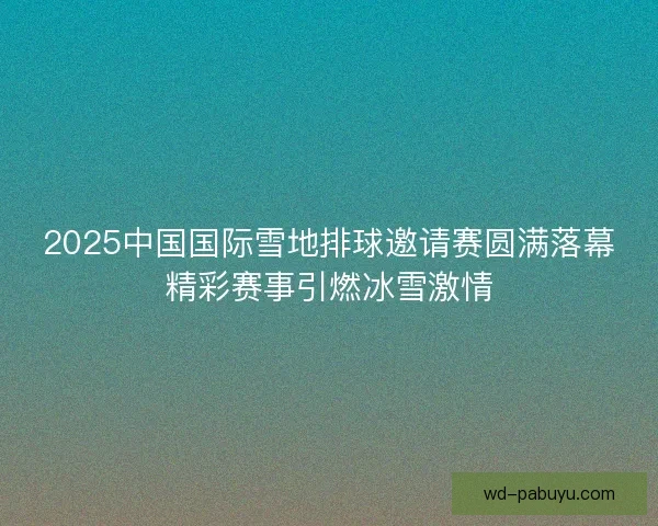 2025中国国际雪地排球邀请赛圆满落幕精彩赛事引燃冰雪激情